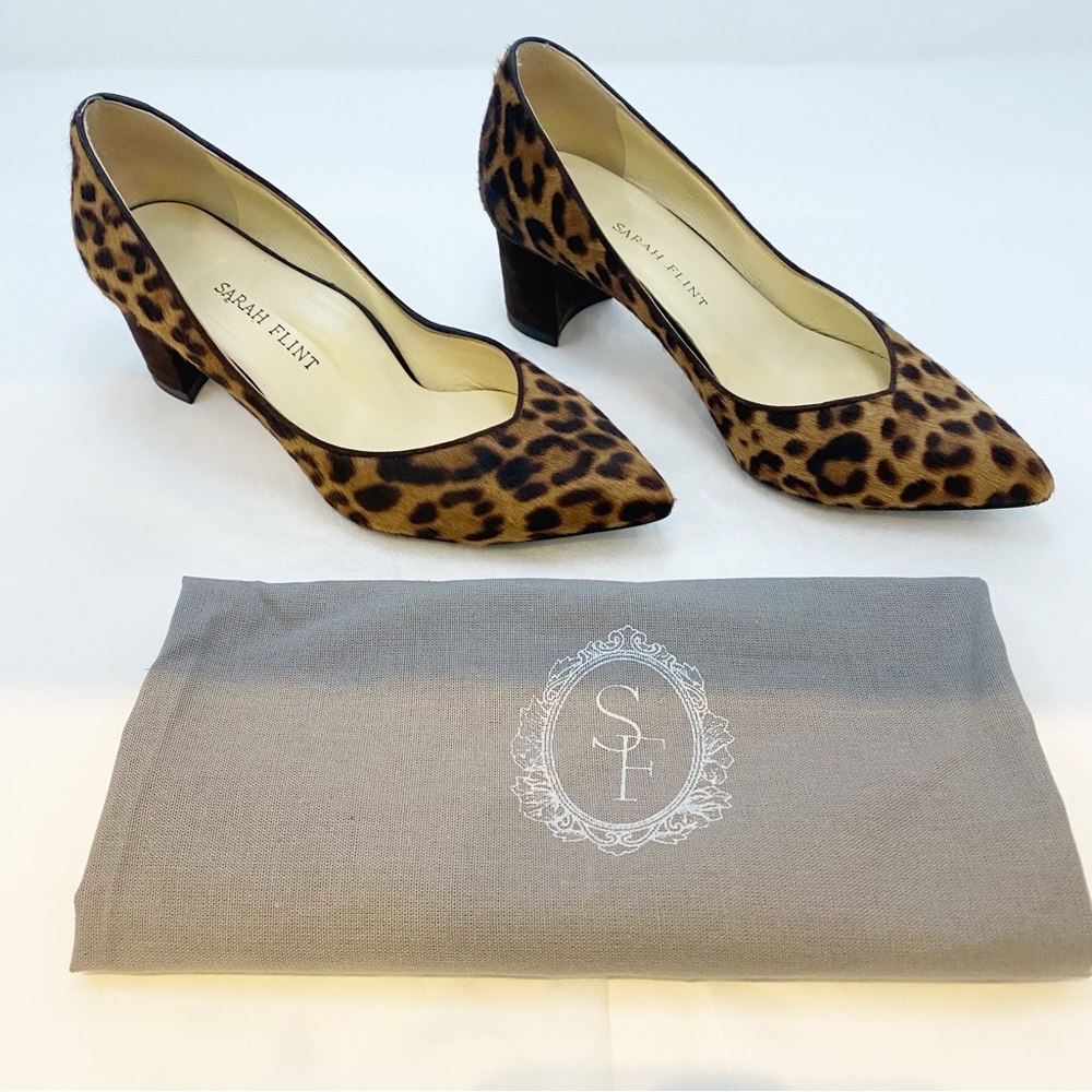 Sarah Flint Perfect Emma Chocolate Leopard Heel - Size 5.5 | Italian Luxury Pump